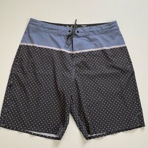 BYLT Coastal Board Shorts Blue Polka Dot Size Large